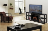 Novara, stolik RTV z kominkiem fot. Optiflame